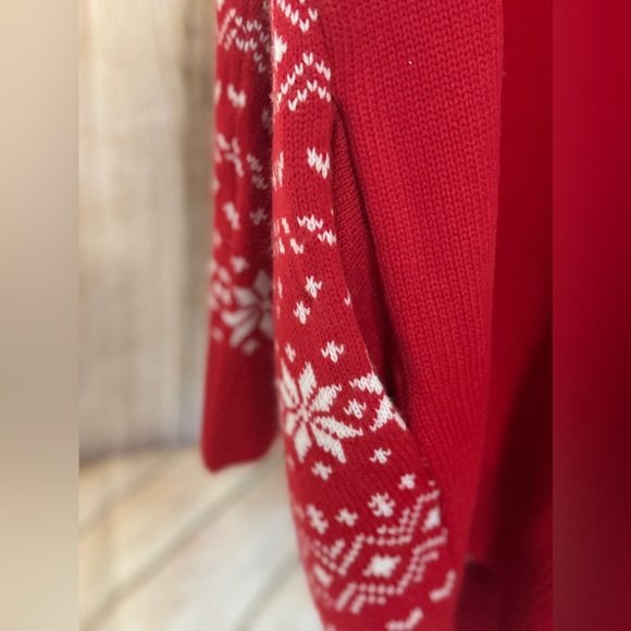 Alpaca Women Turtleneck Loose Print Christmas Long Sweater Dress with Pockets M - Picture 8 of 12